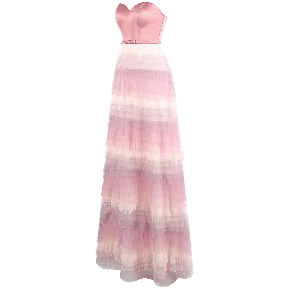 Angel Fashion женские многоуровневые контрастные цвета Вечерние платья бант пояса