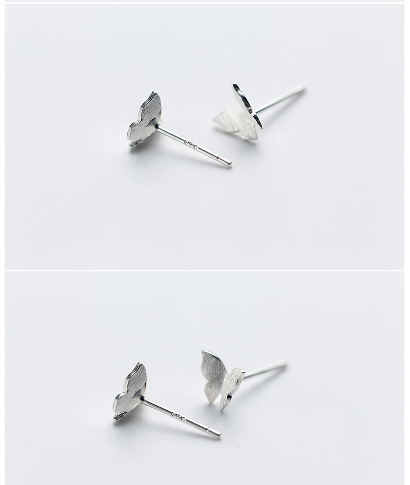 Korean Minimalist Butterfly Stud Earrings 925 Sterling Silver For Women Girls Kids Fashion Luxury Mini Brincos aros de plata 925 (6)