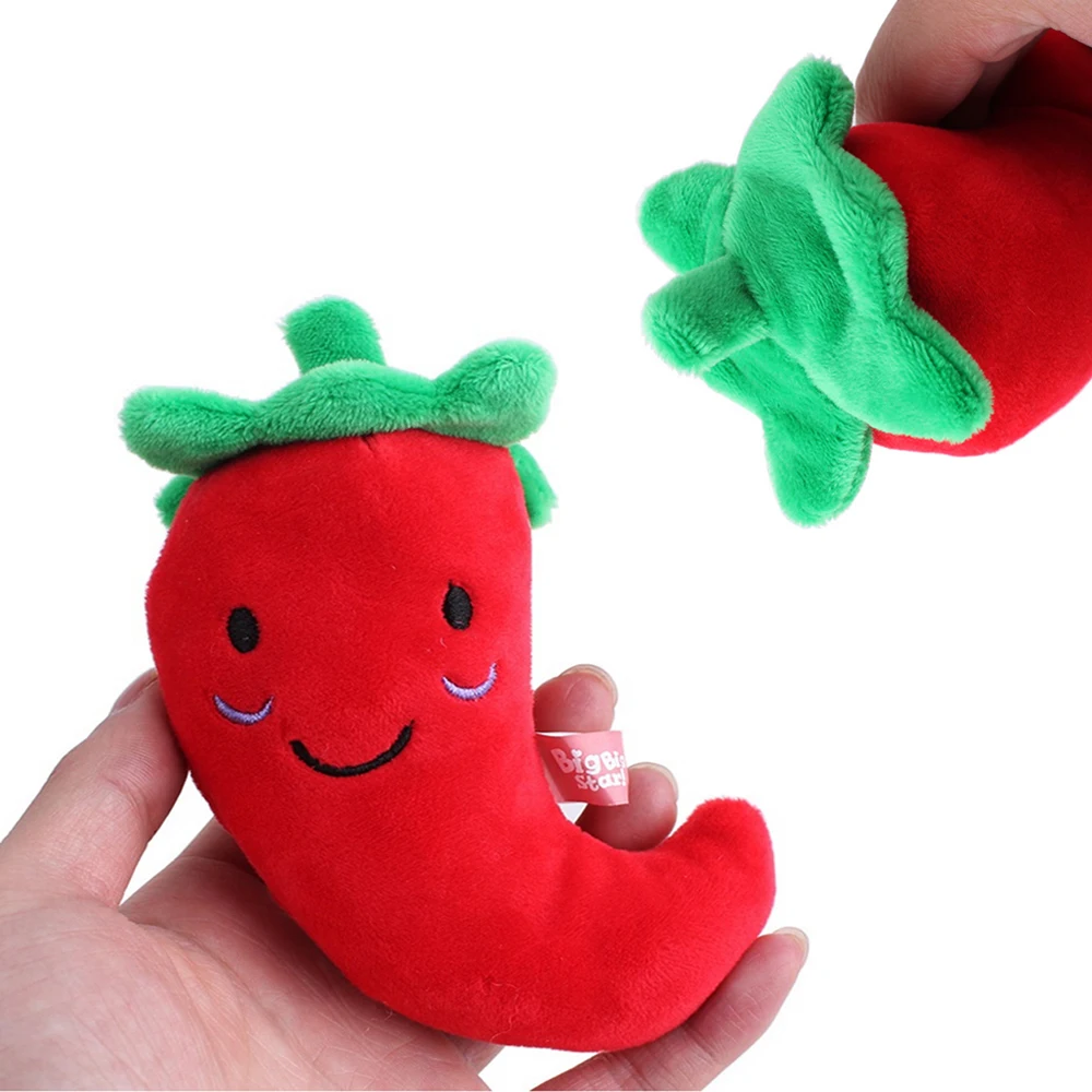 1Pcs Soft Plush Sound Fruits Vegetables Plush Bone Toys Suitable for