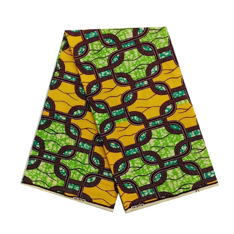 

African fabric 6yards wax prints wax dutch block guaranteed high quality 100% COTTON 6yards/piece V-L 408