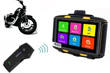 2017 Updated Version 5.0 Inch Waterproof Android Motorcycle GPS Navigation with 1000M Bluetooth Intercom Headset 8G RAM512 MB