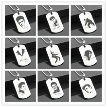 Идеальный JL Элвиса Пресли западный стиль армейские карты персонализированные Diy буквы кулон сталь ожерелье персонализированные подарки MW01