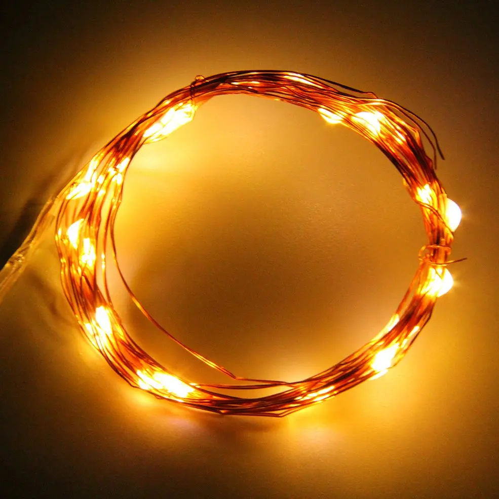 

10 pcs 3M 30LED Copper Wire Xmas Party String Fairy Light Battery Operated Wedding Warm Light