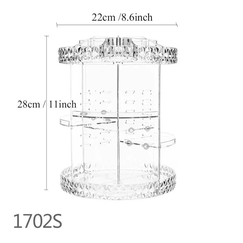 DIY 360 градусов вращающийся прозрачный акриловый ящик для хранения косметики модный многофункциональный съемный органайзер для косметики - Цвет: 3