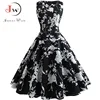 Womens Summer Dresses  Women Robe Elegant Vintage Retro Swing Rockabilly Dress High Waist Floral Runway Sundress Tunic ► Photo 2/6