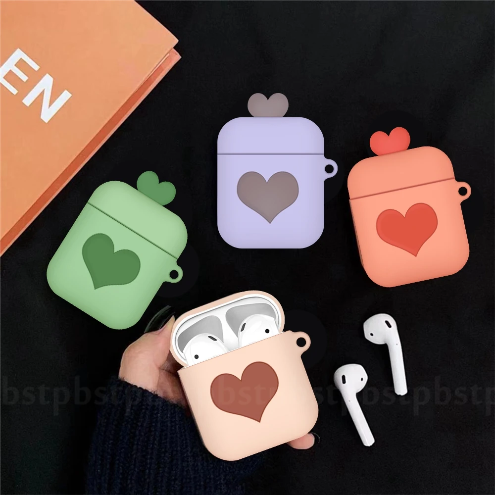 Love Heart чехол из ТПУ для Apple Airpods 2 Чехол Ультра тонкий беспроводной Bluetooth чехол для наушников Чехол Для Air Pods защитный корпус