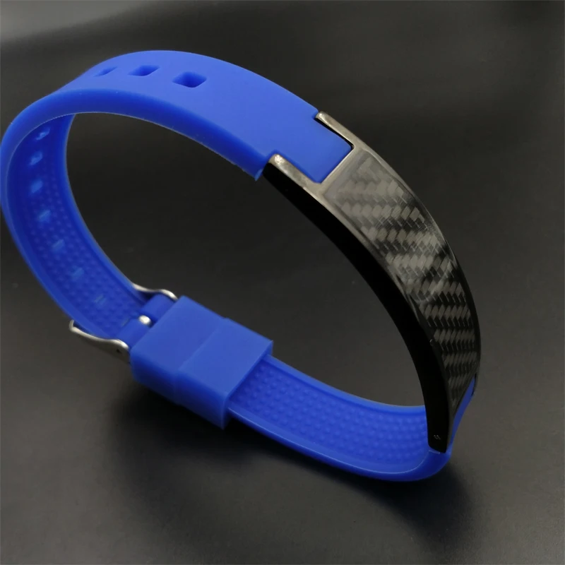 DHL,, модный мужской силиконовый магнитный браслет для здоровья из нержавеющей стали, браслет из углеволокна, энергетические браслеты