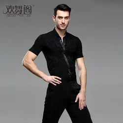 Для мужчин Бальные Танцы акробатики Современный Латинский Танцы одежда футболки с коротким рукавом