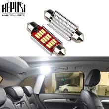 2 Pcs 31mm 36mm 39mm 41mm Led Car Licença Livre de Erros Festoon Lâmpada 12 V branco Luzes placa Para VW Golf 3 4 5 6 Passat 3c B6 B5 Polo