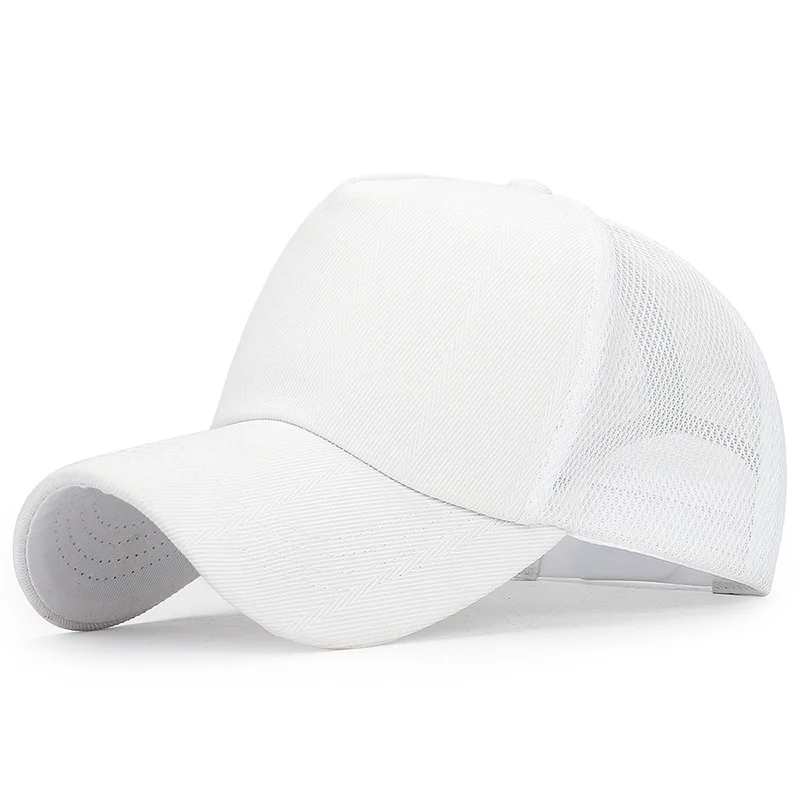 Однотонная летняя сетчатая Кепка для мужчин и женщин черная кость Casquette Homme Dad Hat Белая сетчатая шапка мужская шляпа - Цвет: Белый