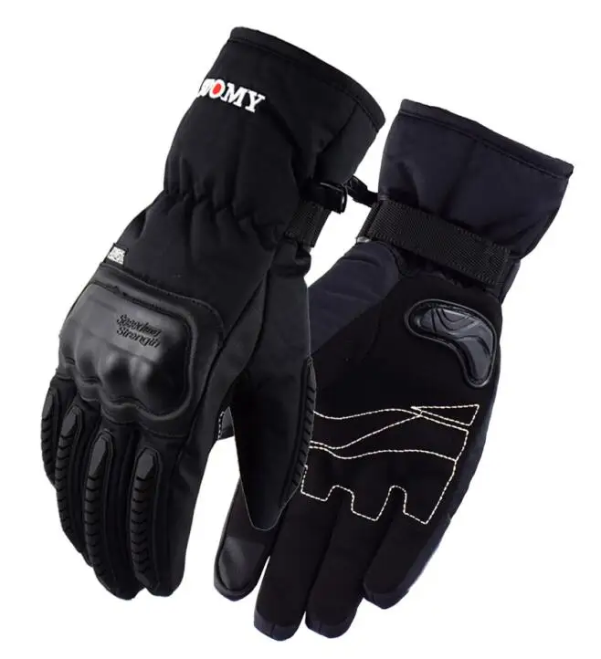 Новое поступление, Черные Водонепроницаемые Мотоциклетные Перчатки Suomy, зимние сохраняющие тепло перчатки для мотокросса, мужские перчатки Alpine Stars Guantes Moto - Цвет: Черный
