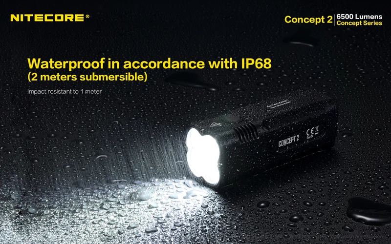 Новое поступление, Nitecore Concept 2 CREE XHP35 HD светодиодный фонарь светильник 6500 люменов, супер яркий светильник-вспышка с дальностью луча 398 м