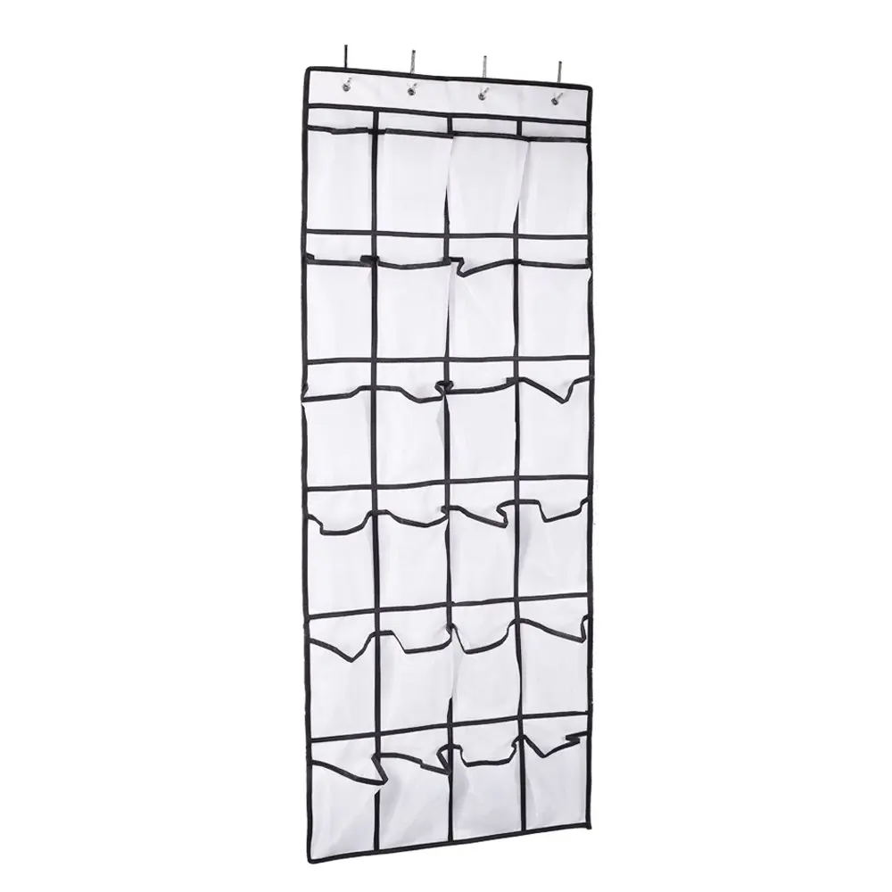 

24 Pockets Hanging Shoe Rack Over Door White Closet Shoe Organizer Storage Shoe bed for Space Saver Waistband Holder Shoe Shelf