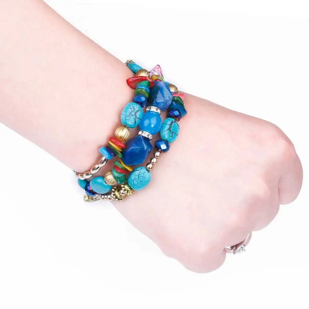 FAMSHIN new multi layer beaded bracelet glass crystal beaded alien ...