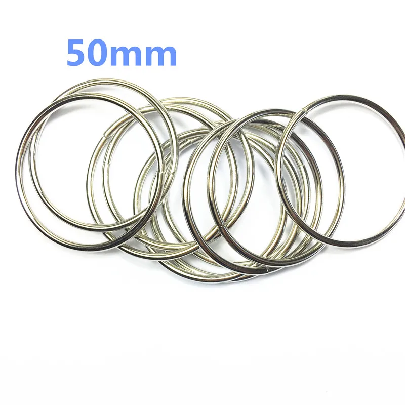 13-  50mm  silver Spring Gate D O Ring Openable Keyring Leather Bag Belt Strap Dog Chain Buckle Snap Clasp Clip Trigger Accessories DIY
