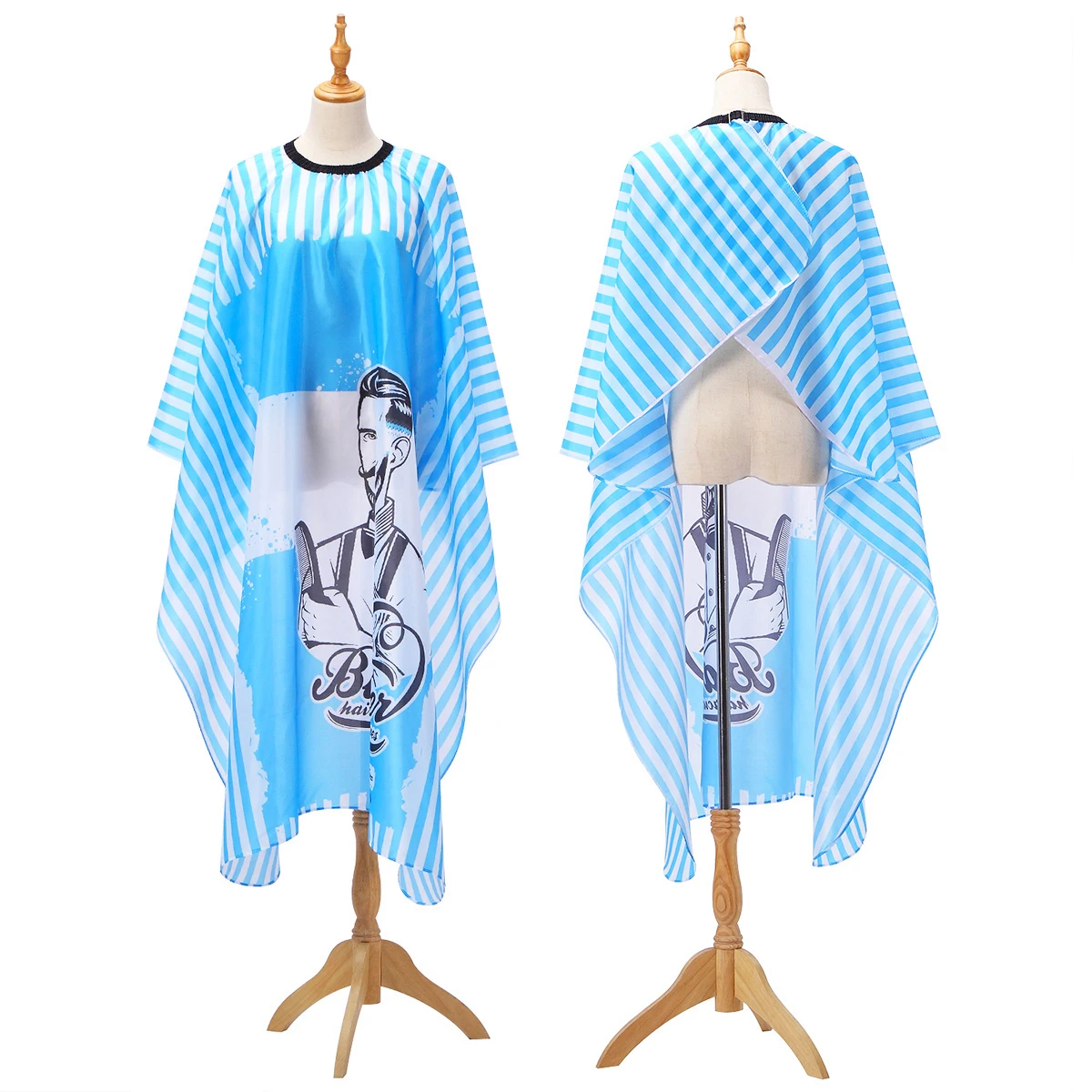 Us 1 68 42 Off 2019 Haircut Hairdressing Barber Cloth Blue Chambray Apron Polyester Hair Styling Design Supplies Breathable Salon Barber Gown In