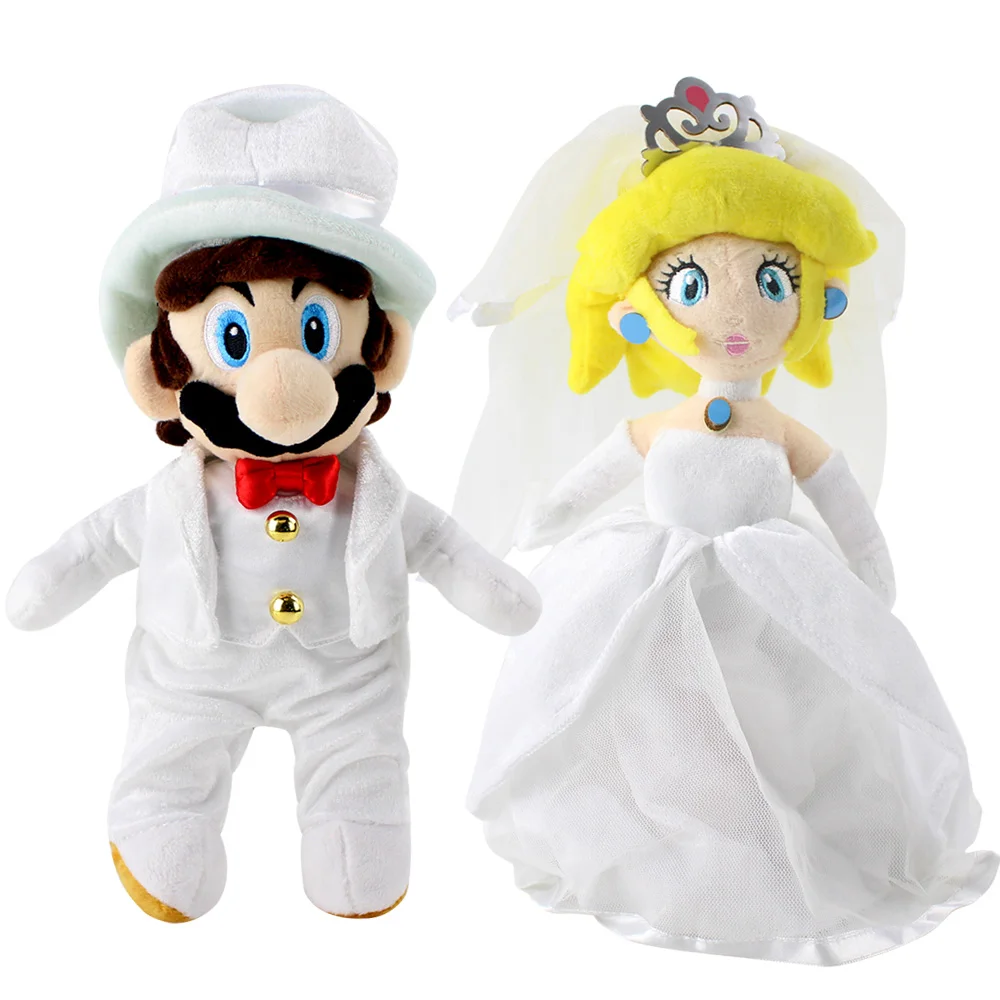 30/27 см 2 шт./лот Super Mario белое свадебное платье Марио Принцесса плюшевые игрушки куклы