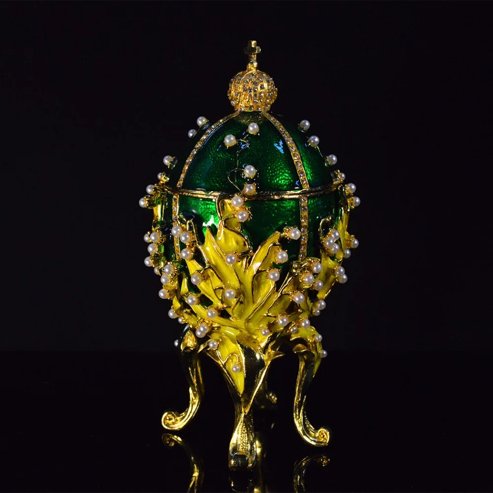 Qifu роскошный ручной работы Металл qifu faberge яйцо жемчужная инкрустация эмаль домашний декор