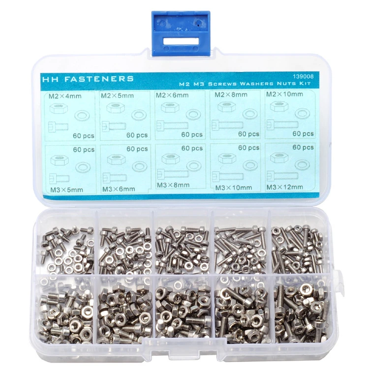 M6 Button Head Socket Cap Screws,Hex Nuts,Flat Washers,Assortment Kit 80 pcs,Stainless Steel M6 Button Head Socket Cap Screws,Hex Nuts,Flat Washers,Assortment Kit 80 pcs,Stainless Steel