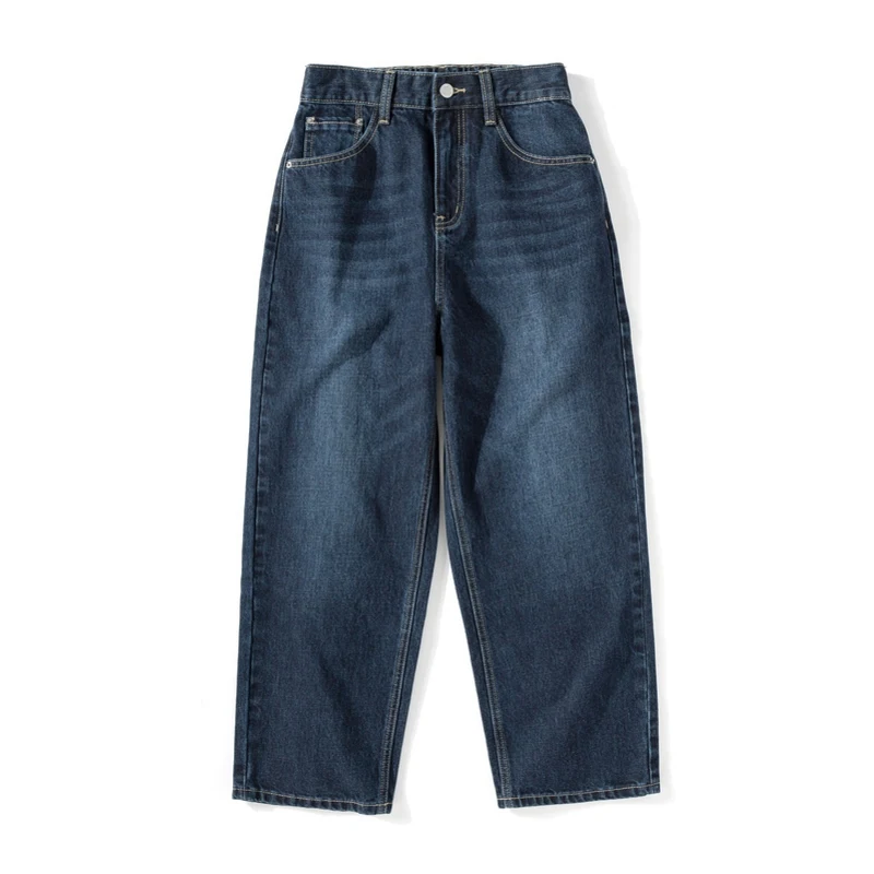 Cowboy Deep Blue. SEMIR джинсы, элегантные женские брюки, свободные, осень, новые, широкие, хлопковые, корейские, cec брюки, широкие, для женщин - Цвет: Cowboy Deep Blue.
