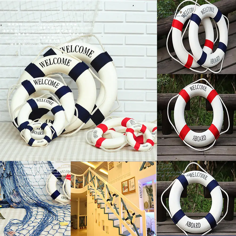 Welcome Nautical Wall Decor Ship Boat Ring Life Buoy Preserver Home Coffee Bar Wall Hanging Decor  14cm