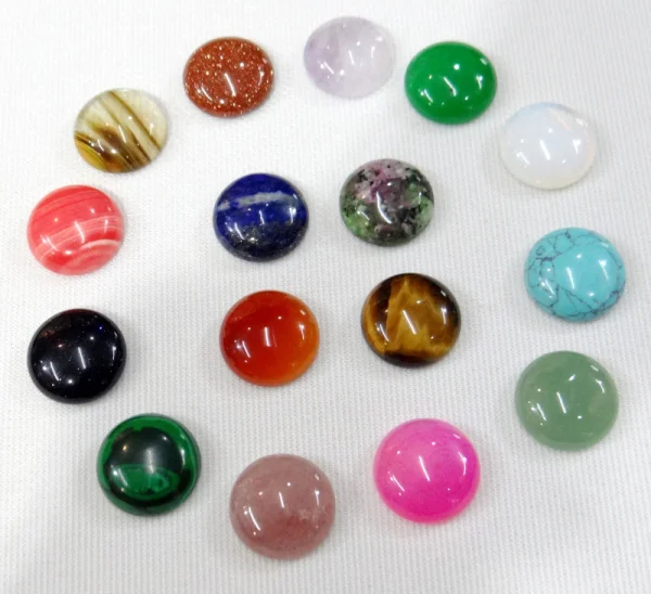 

wholesale 16mm Natural tiger eye Stone agates crystal turquoises Round Flat Back Cabochons Beads DIY jewelry making 50pcs/lot