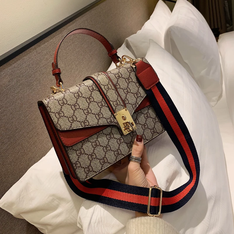 

2019 new tide slanting small bag chic small square bag crossbody retro chain shoulder bag