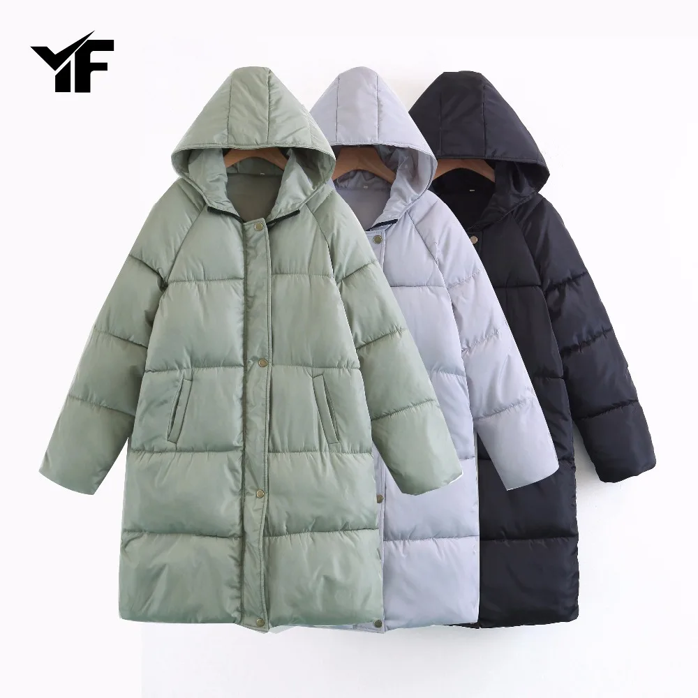 

YF New 2018 Winter Jacket Women Coats Female Parka black Thick Cotton Padded Lining Ladies
