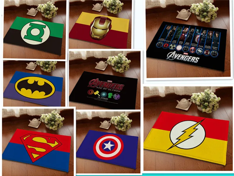 

High quality Captain America Avengers anti-skid carpet mats flannel Kids Room Home Decor Floor Mat Water Absorption Mat