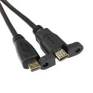 

CYDZ HDMI 1 4 D Type Micro HDMI Male to Female Panel Mount Hole Extension Cable 30cm