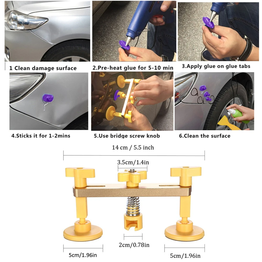 24 шт./компл. PDR инструментов для удаления вмятин клеевые Грибки-с моста резиновые съемник для удаления вмятин без вмятин набор инструментов для автомобиля от царапин отверстие