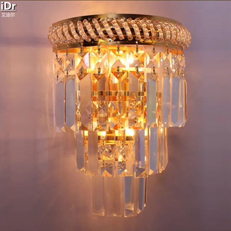 

Crystal Gold stylish modern minimalist bedroom living room dining room den Wall Lamps OLU-0017