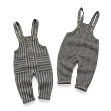 Детский комбинезон; сезон весна-осень; детский хлопковый трикотажный комбинезон; Новое поступление; одежда для детей; клетчатый узор в полоску для От 1 до 3 лет