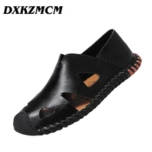 DXKZMCM обувь из натуральной кожи новые летние большой Размеры Для мужчин сандалии мужские сандалии модные сандалии и тапочки