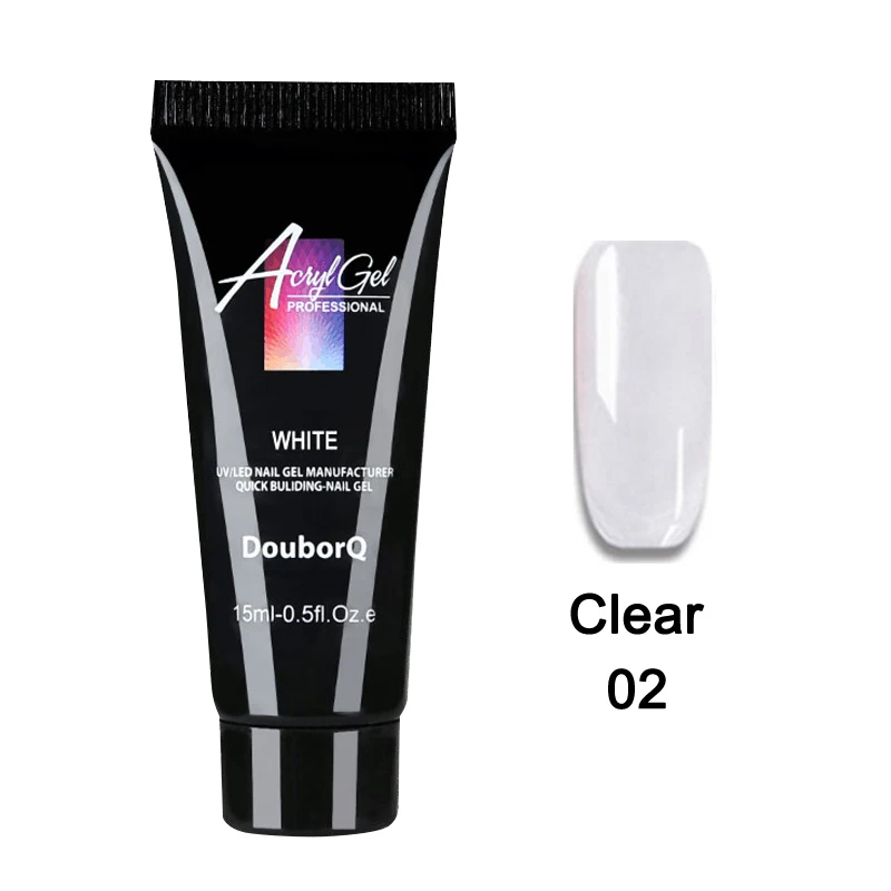 Clear Полигель для наращивания ногтей УФ светодиодный Желе жесткий гель для ногтей акриловый строитель быстрая сушка YUF99 - Цвет: Clear