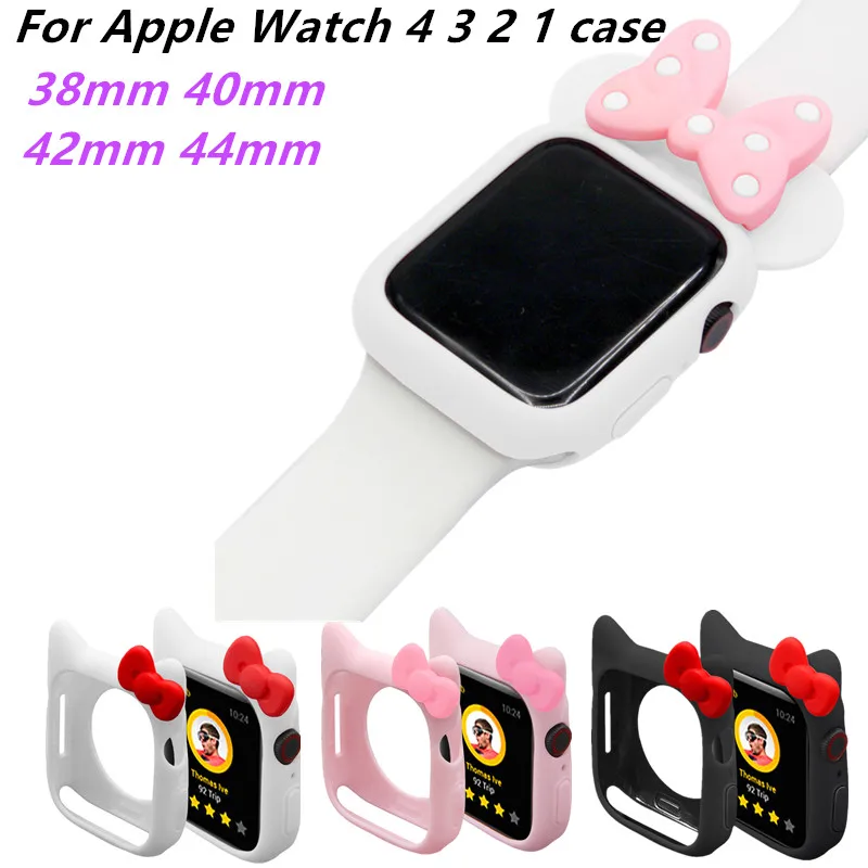 Силиконовый чехол с милыми Микки ушами Минни Маус для Apple Watch Series 4 3 2 1 детский