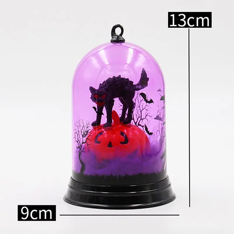 

Creative Halloween Pumpkin Witch Cat Pattern Discoloration Night Light Unique Small Night Light Household Decoration