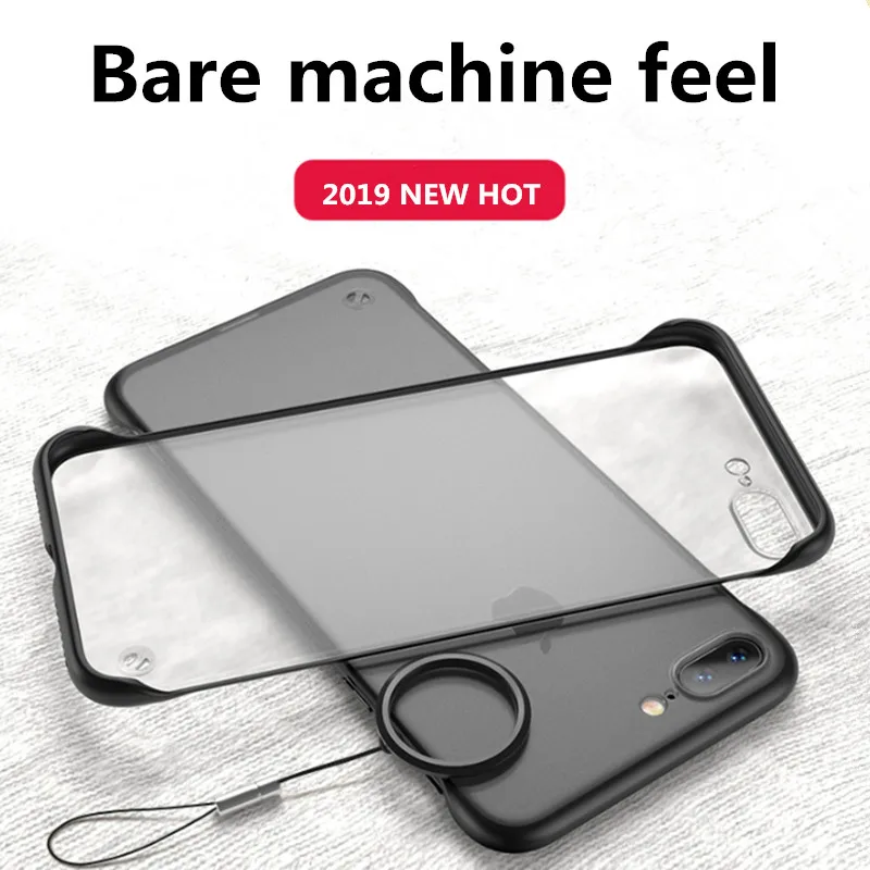 

New Frameless Matte Case For iPhone 7 8 6 6S Plus X 10 Clear Glossy Scrub Finger Ring Case For iPhone XS Max XR XS X Cases Cover