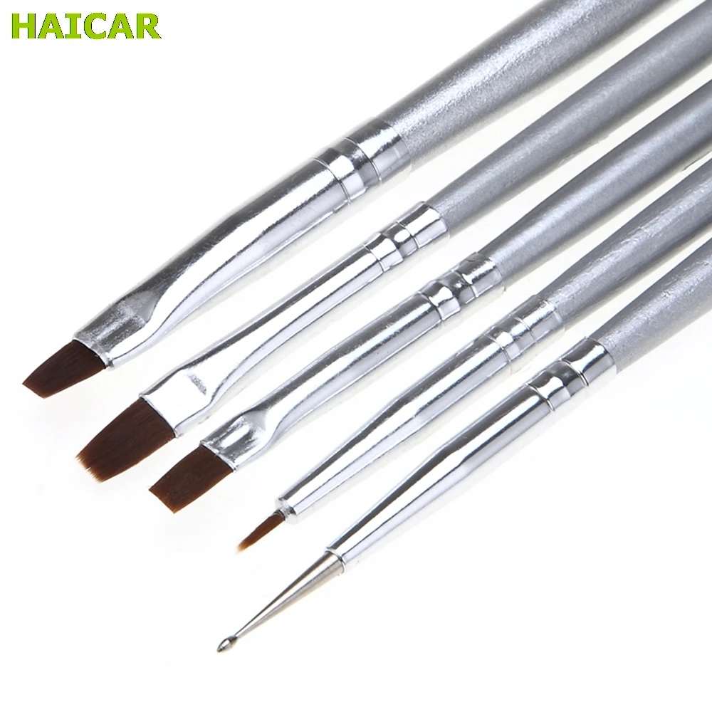

U 5pcs/set UV Gel Acrylic Nail Art Brush Drawing Dting Drill Pen Builder Painting Pen Design Nail Art Tools Dropship