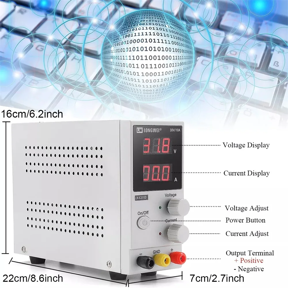 Длинные WEI LW-K3010D 110 В/220 В регулируемый светодиодный цифровой дисплей постоянного тока Питание коммутация регулируется питание