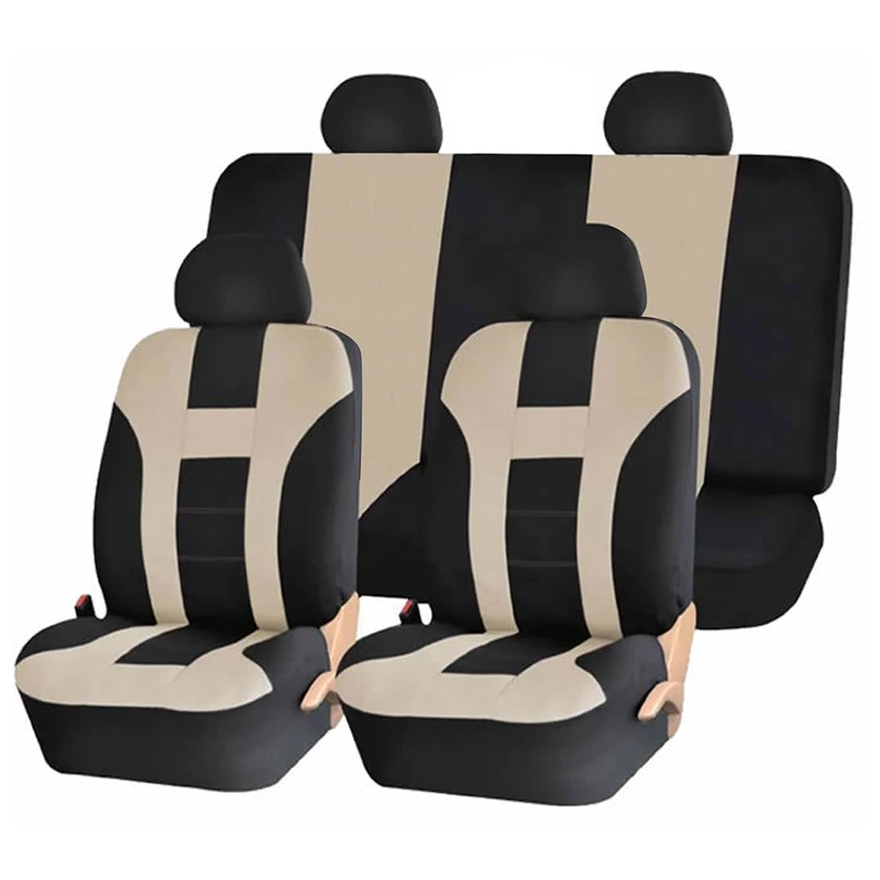 Чехлы для автомобильных сидений, набор, универсальные, подходят для большинства автомобилей, чехлы с шиномонтажной дорожкой, Стильный чехол для автомобильных сидений
