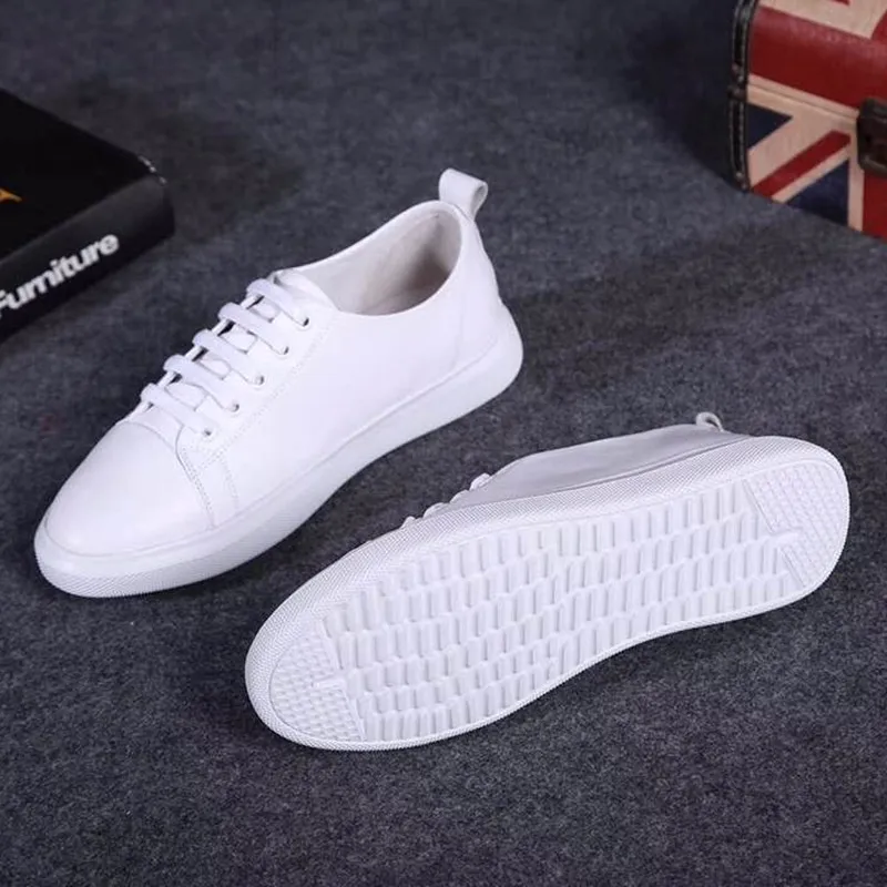 Women Sneakers Fashion Breathble Vulcanized Shoes Genuine leather Platform Lace up Casual White Tenis Feminino Zapatos De Mujer