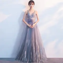 2018 Элегантный Полный длина Cheongsam сексуальный v-образным вырезом Улучшенный китайский женский Qipao Vestidos благородный тонкий Пышное Платье
