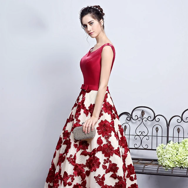 Pizzo floreale abito da sera abito rosso lungo elegante abiti da ballo  partito del progettista vestido arabia saudita madre della sposa veste  soireegq81|mother of bride|red gownred designer gowns - AliExpress