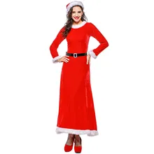 Рождественская форма для женщин, красное женское платье Санта Клауса, юбка/шляпа, полный костюм, сексуальное платье для взрослых, Рождественский Костюм