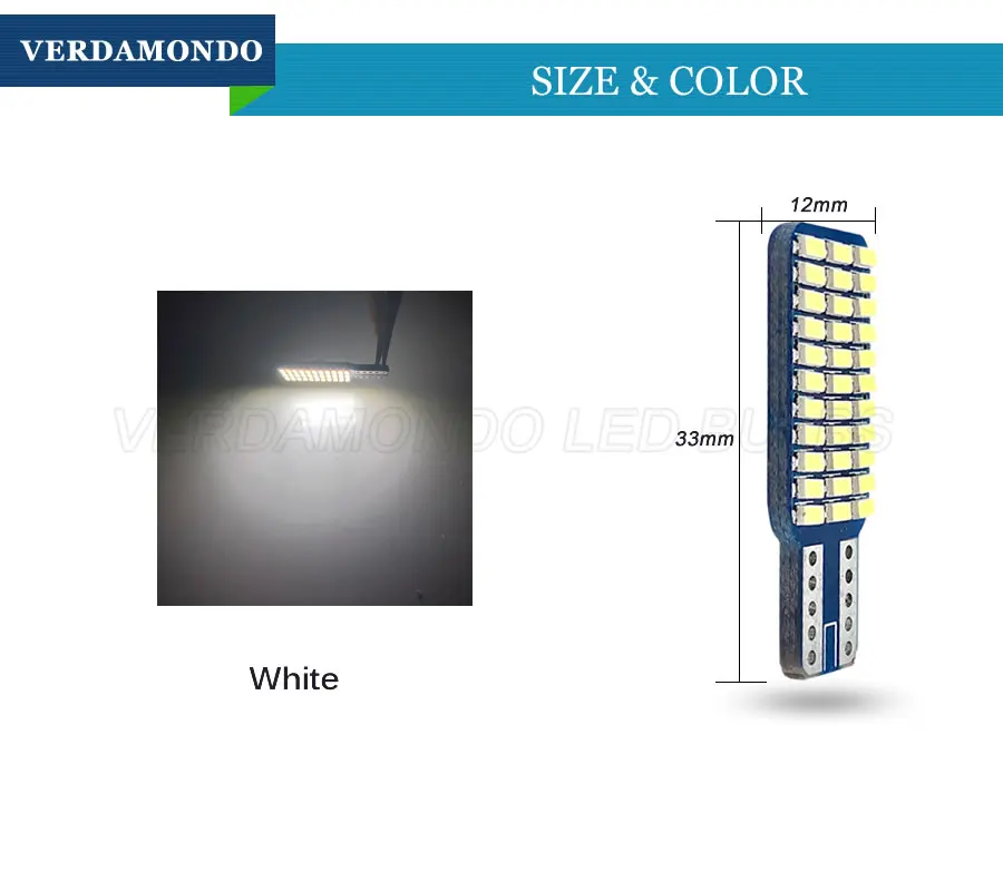 T10 194 168 W5W светодиодный Canbus 33 светодиодный 3014 SMD светодиодный без OBC Error светодиодный интерьер инструмент светильник лампа, лампа для чтения, белый цвет