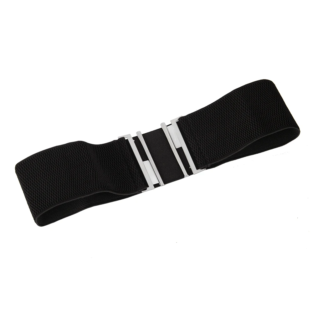 

1PC Summer Women Stretch Elastic Wide Corset Waist Belts Silver Metal Buckle Fabric Strap Female Apparel Accessories Dress Waist