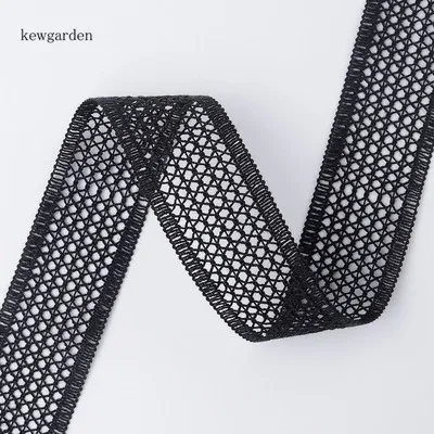Kewgarden Wholesale 28mm Hollow Satin Ribbons Handmade Tape DIY Hair Bowknot Ribbon Packing Riband Webbing 20 Yards / lot - Цвет: Черный