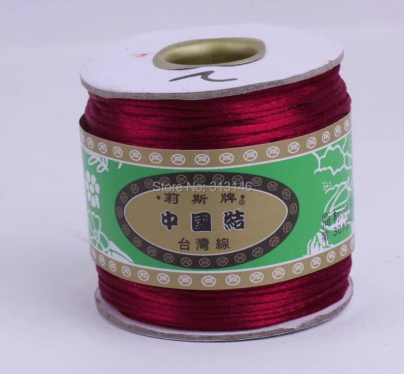

80M/Roll 1.5MM Braided Dark Red Nylon Chinese Knot Cord Macrame Beading String Thread for Handcraft Handmade Shamballa Jewelery