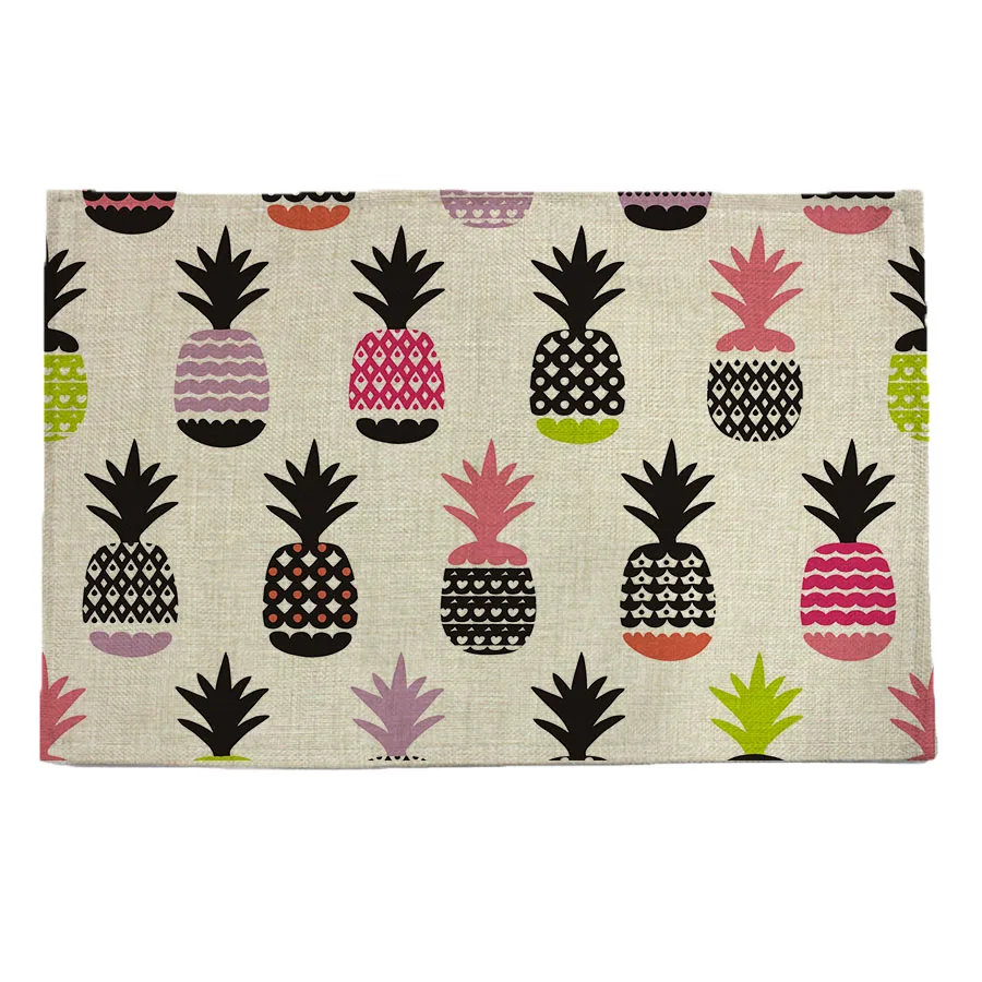 Pineapple Pattern Print Linen Placemat placemats